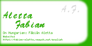 aletta fabian business card